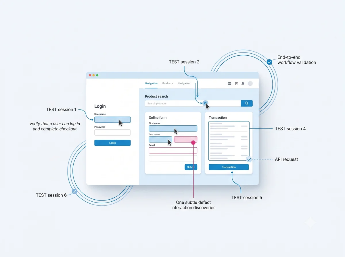 Plain-language test steps on an Enginuity screen