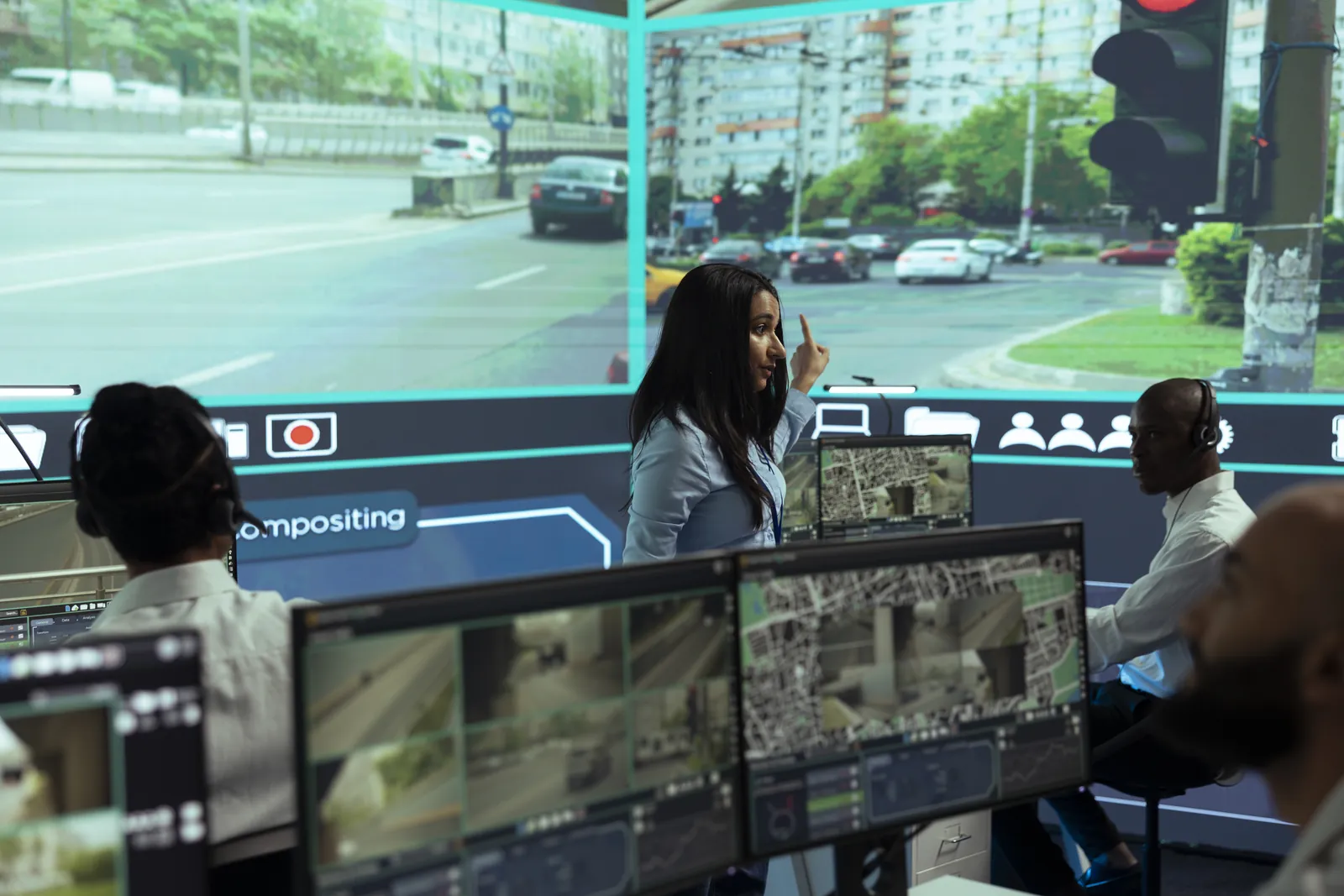 Transport operations centre monitoring the network