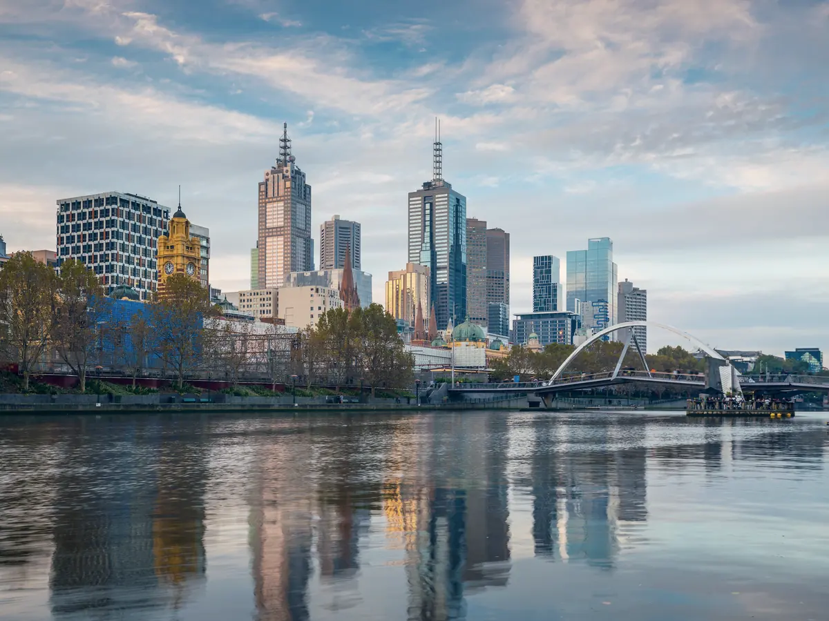 Melbourne city skyline across the Yarra River