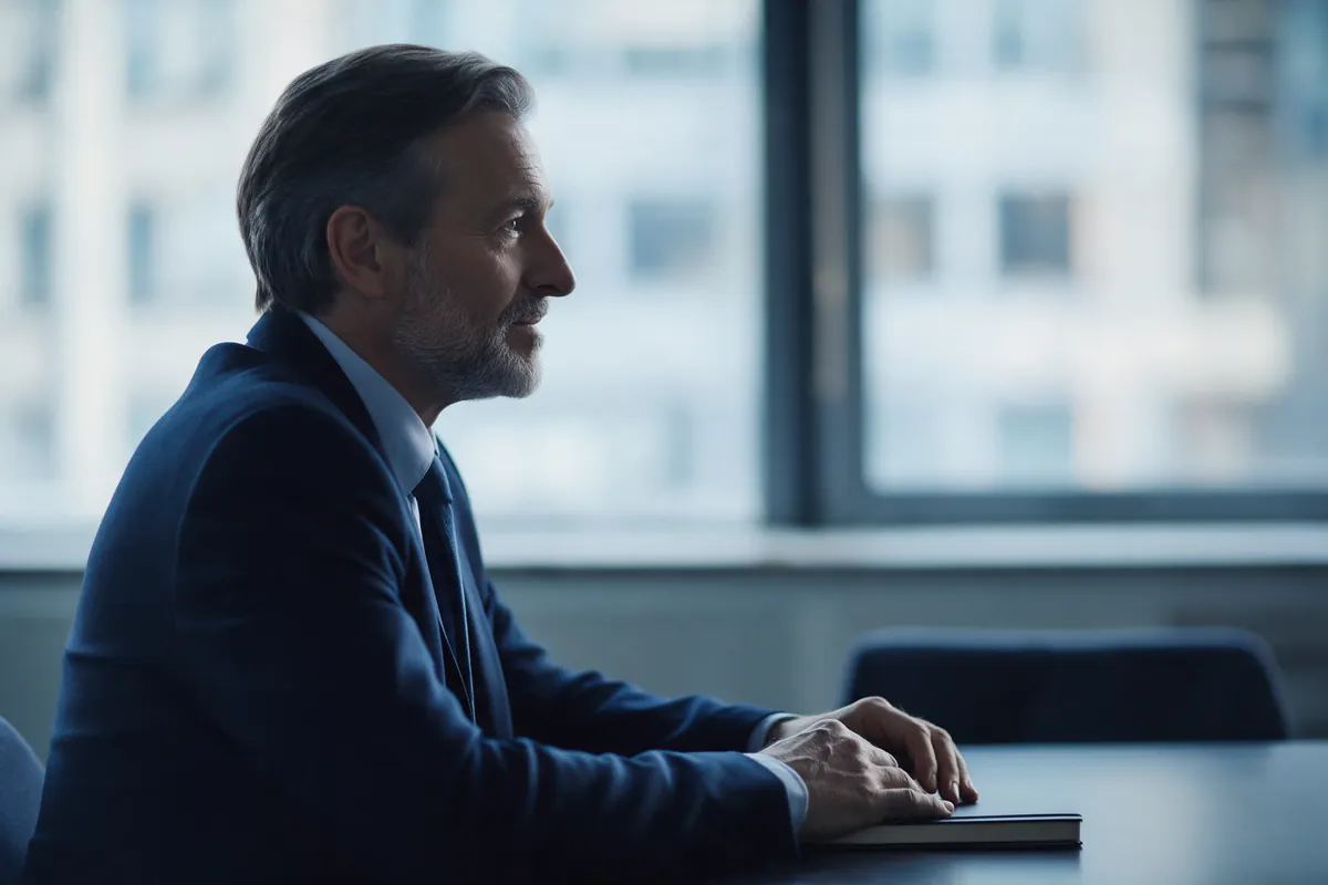 Director listening intently during a client meeting