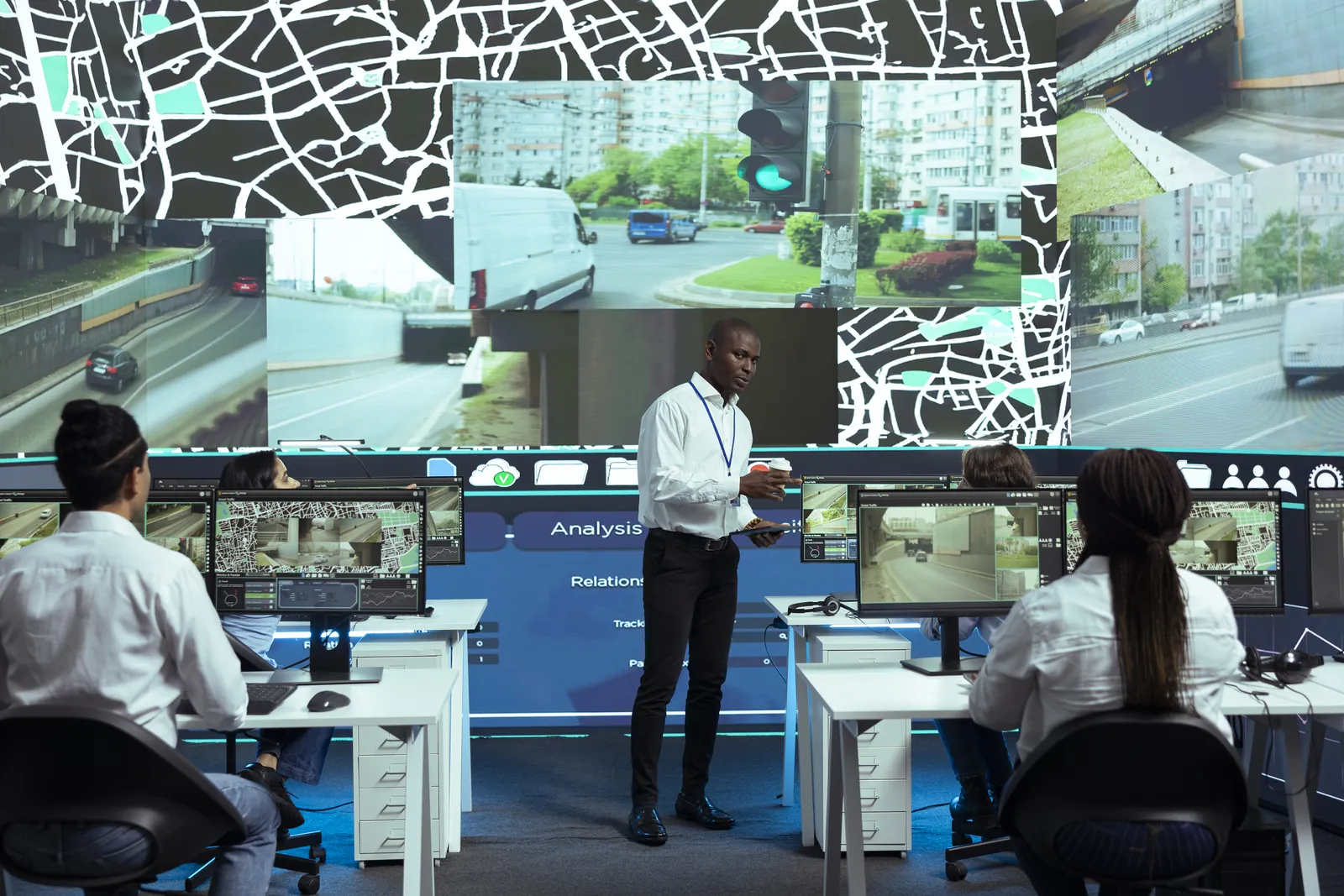 Transport operations staff monitoring the network