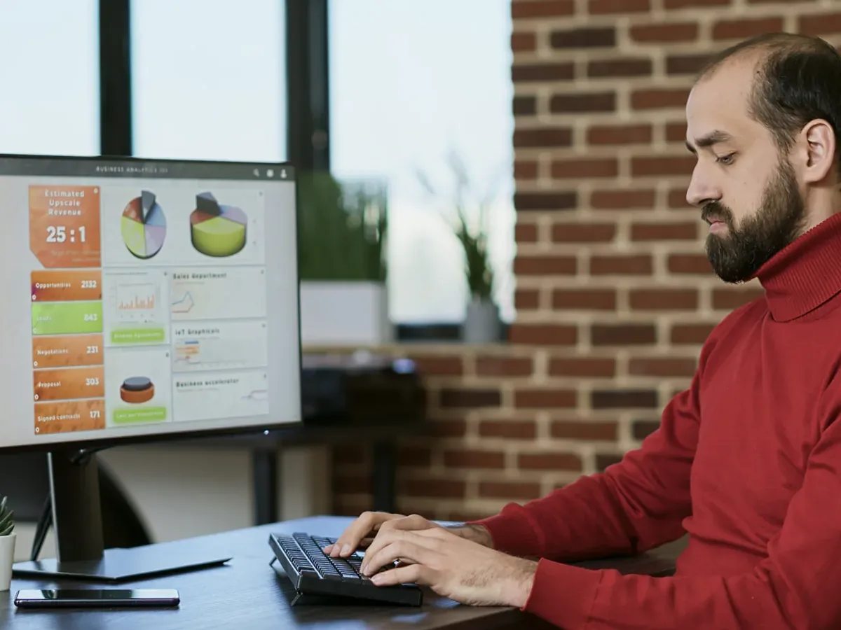 SAP and HR dashboard on a desktop monitor