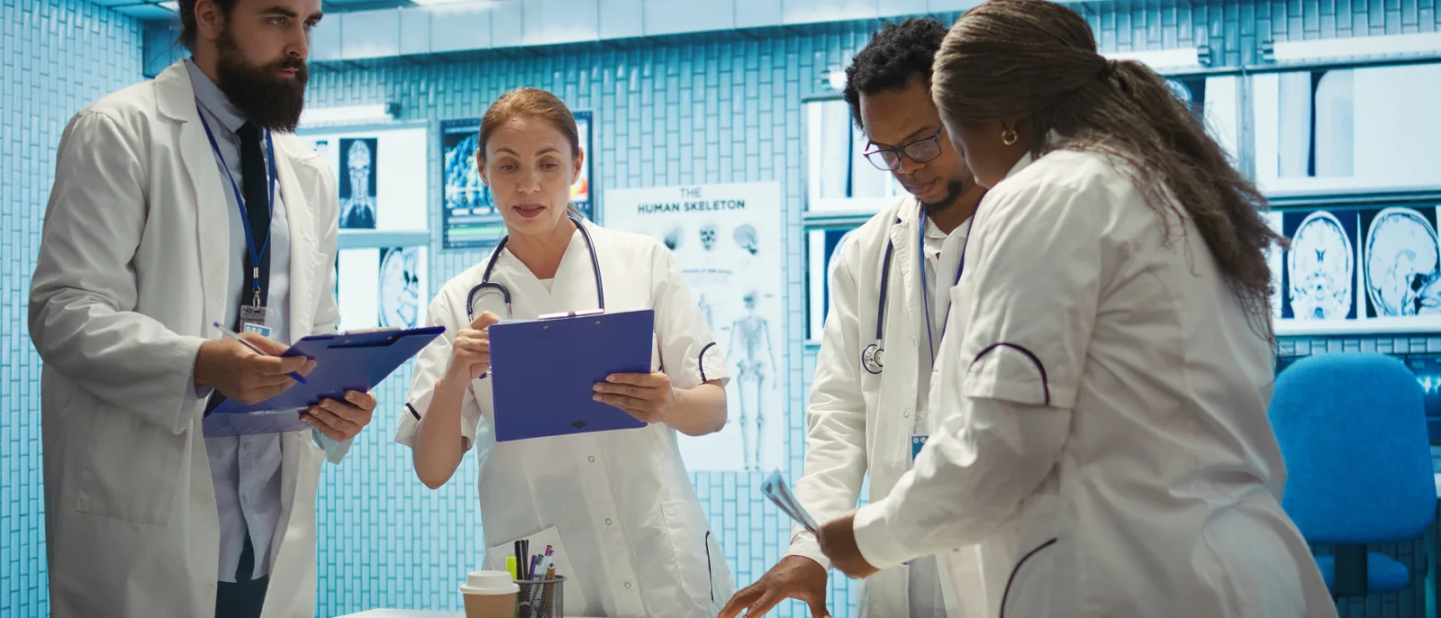 Healthcare team planning around a shared table
